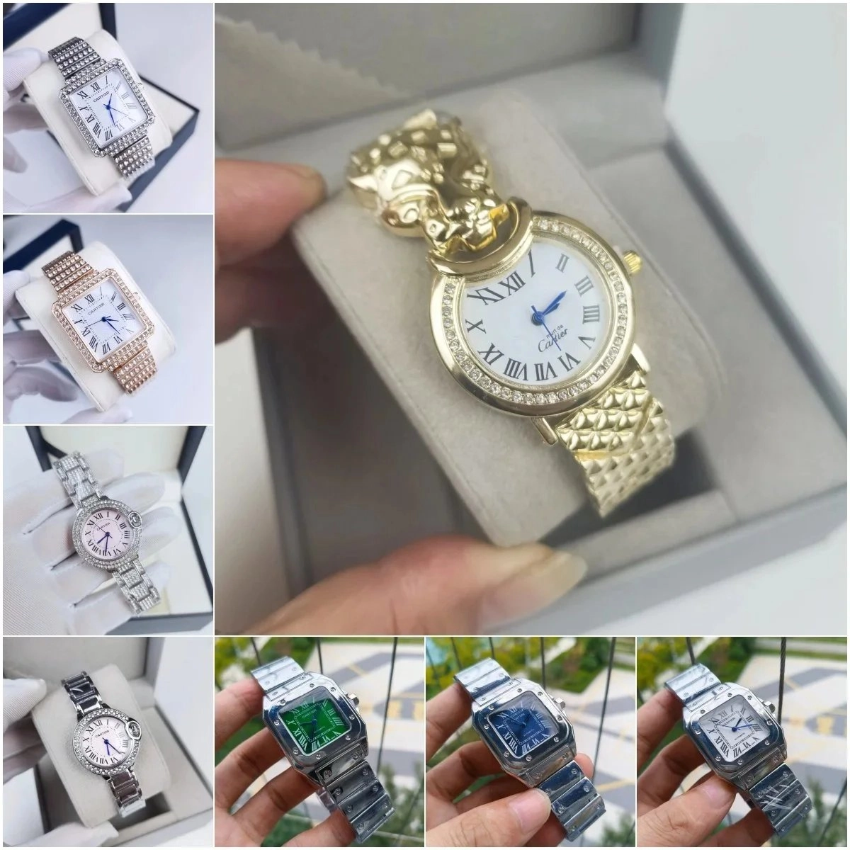Cartier Panth&egrave;re Lion Head Gold Watch with Diamond Bezel