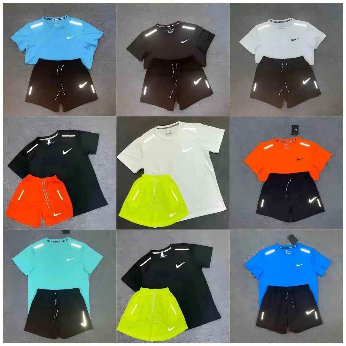 Nike Reflective Running Set - Short Sleeve Tee & Shorts