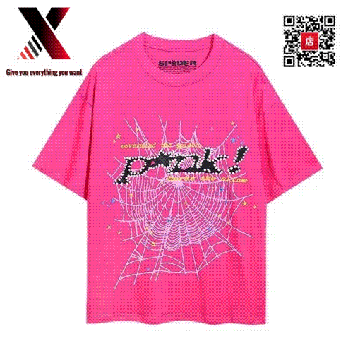 SPIDER Pixelated Spiderweb Graphic T-Shirt - Neon Pink