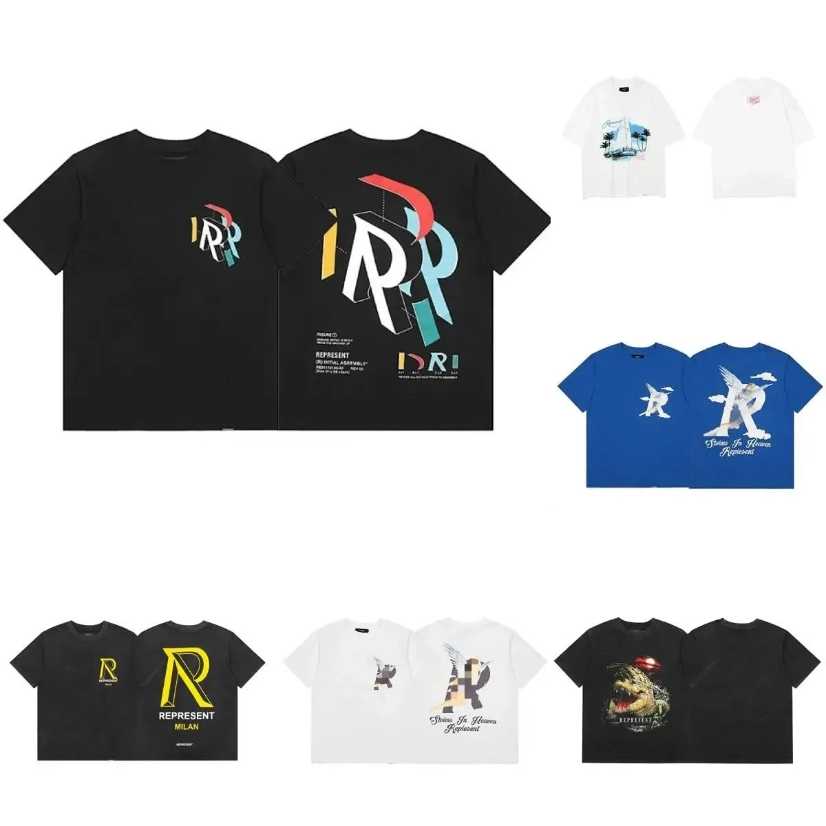 REPRESENT Milan Logo Graphic T-Shirt Black