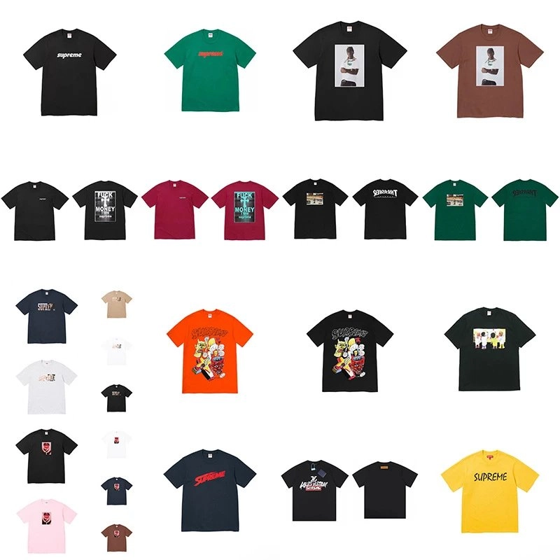 Supreme Simpsons Collaboration Orange Graphic T-Shirt