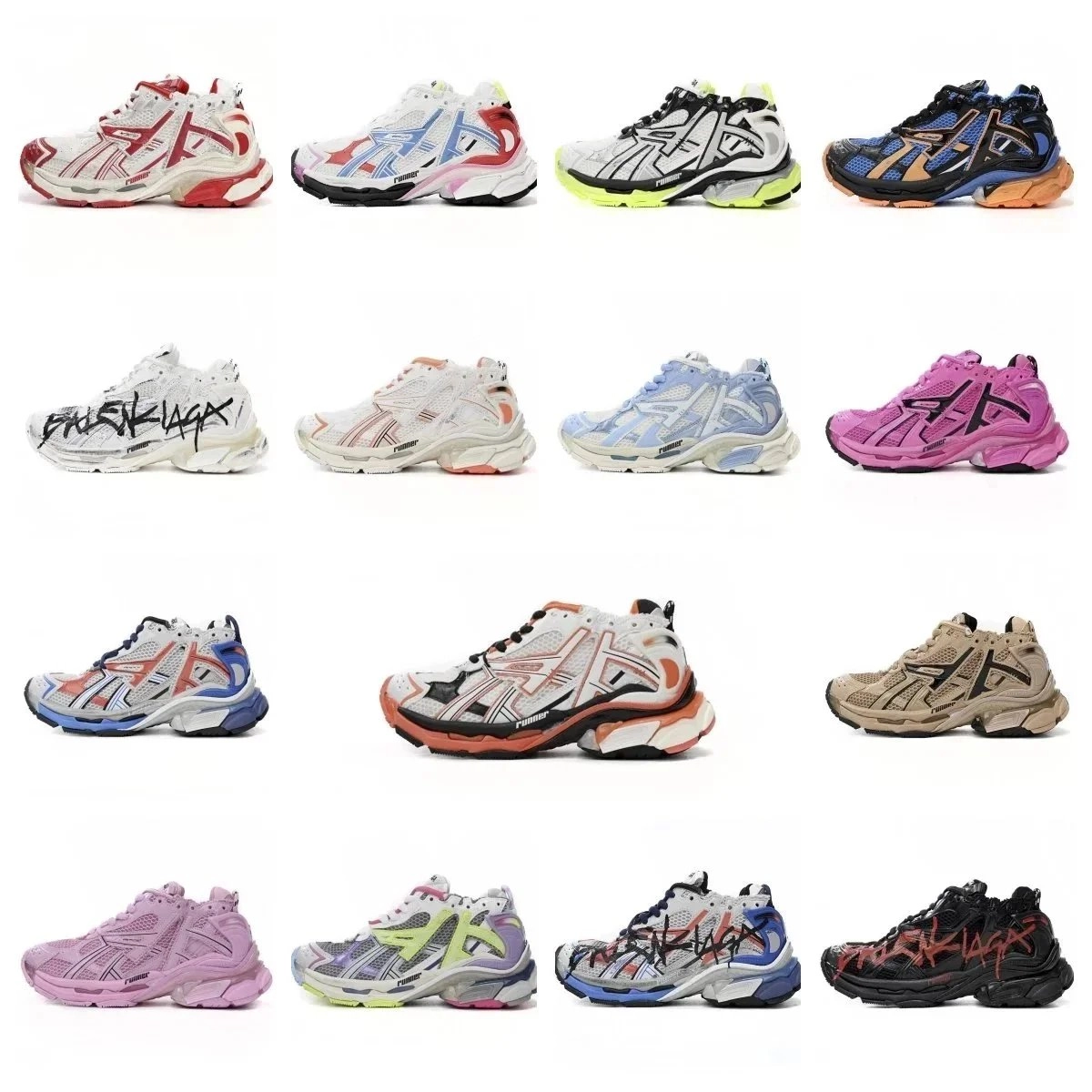 Puma RS-X3 Balenciaga Collaboration Chunky Sneaker - White Black Graffiti