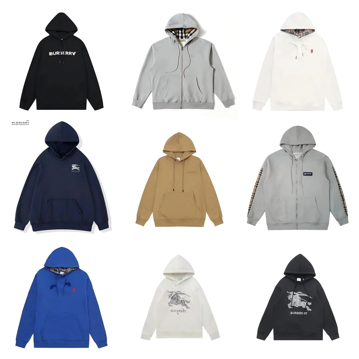 Burberry Classic Hoodie Black Logo Print Oversized Fit