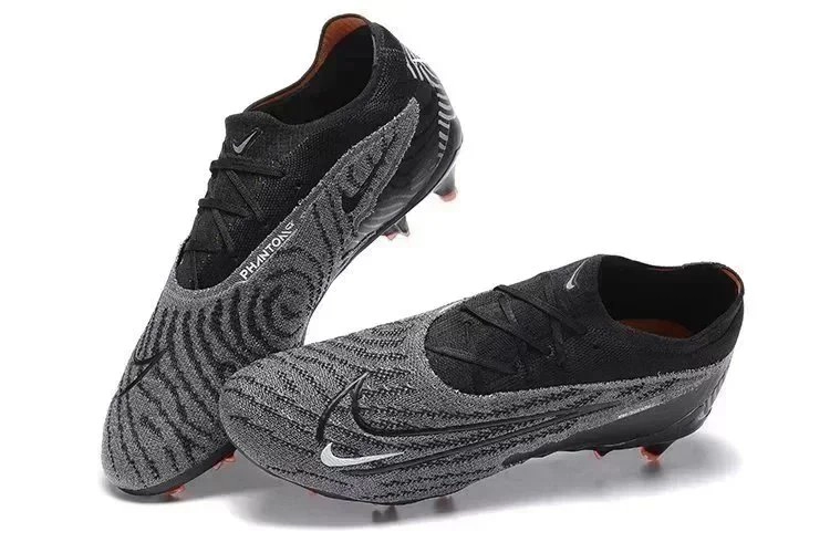 Nike Phantom GT2 Elite FG Soccer Cleats - Black/Gray Zebra Pattern