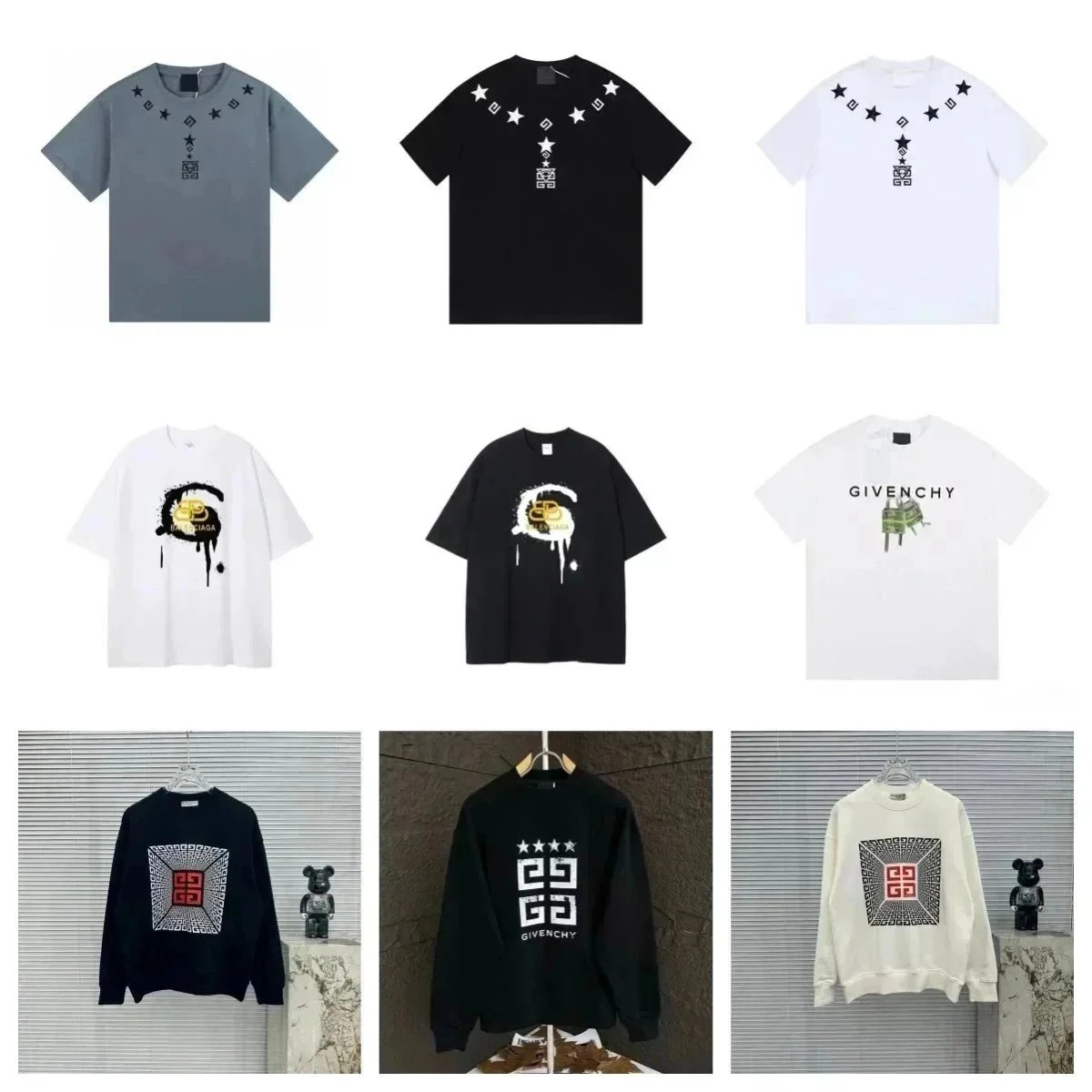 Givenchy 4G Logo Sweatshirt Black with Four Stars Pattern