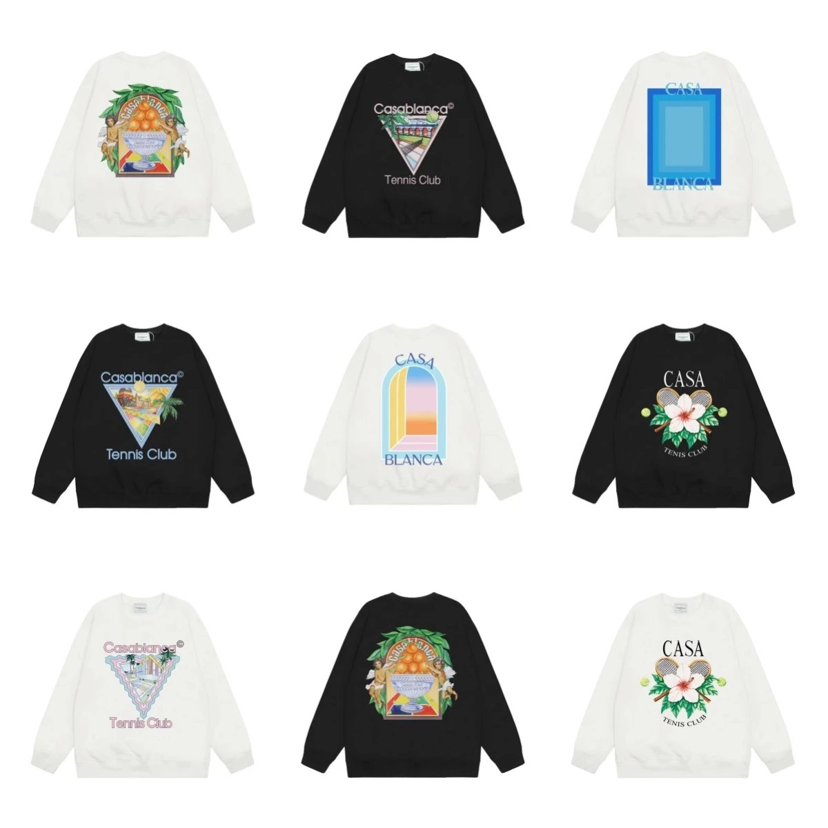 Casablanca Tennis Club Graphic Sweatshirt - White Orange Bowl Print