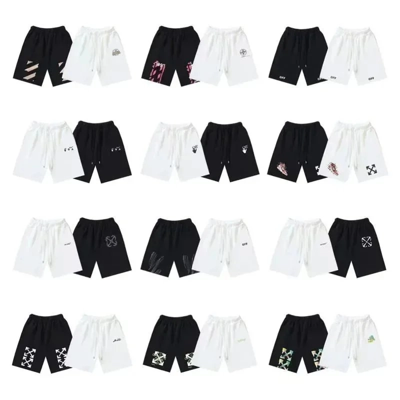Off-White Diag Arrow Logo Shorts - Black/White Distressed Design