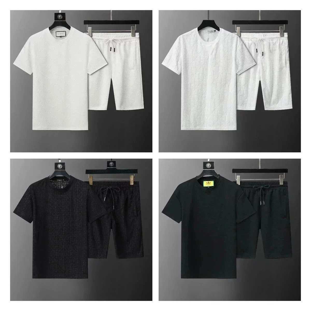 Gucci Monogram Embossed Cotton T-Shirt and Shorts Set - White
