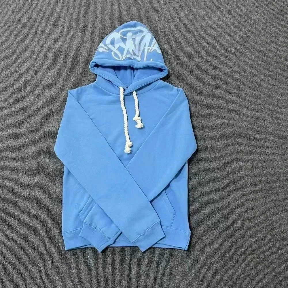 SKA Graffiti Hoodie - Light Blue with White Drawstrings