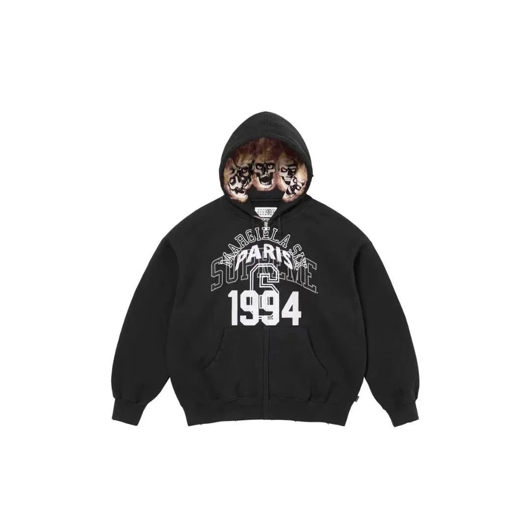 Margiela x Supreme 1994 Skull Hoodie Black Full-Zip