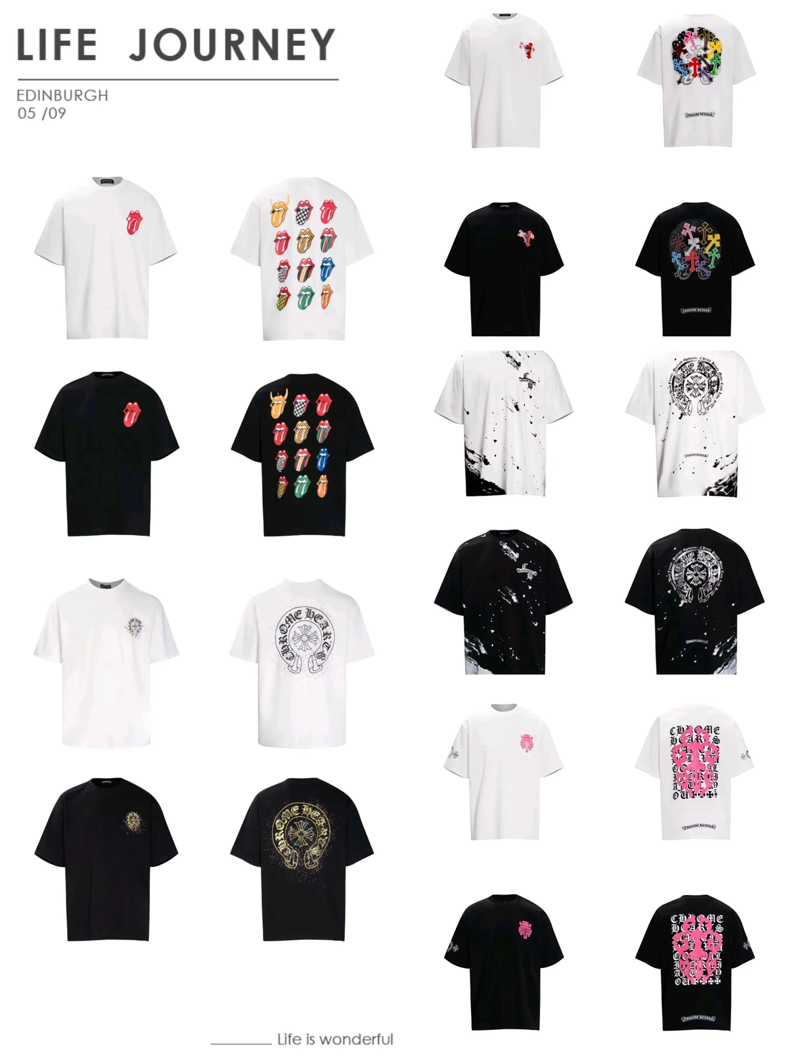 Chrome Hearts Rolling Stones Tongue Print Oversized T-Shirt White
