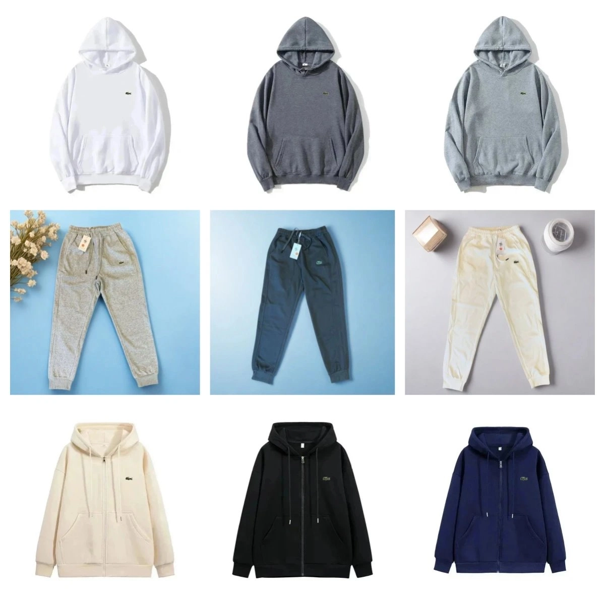 Lacoste Classic Hooded Sweatshirt with Crocodile Logo - White