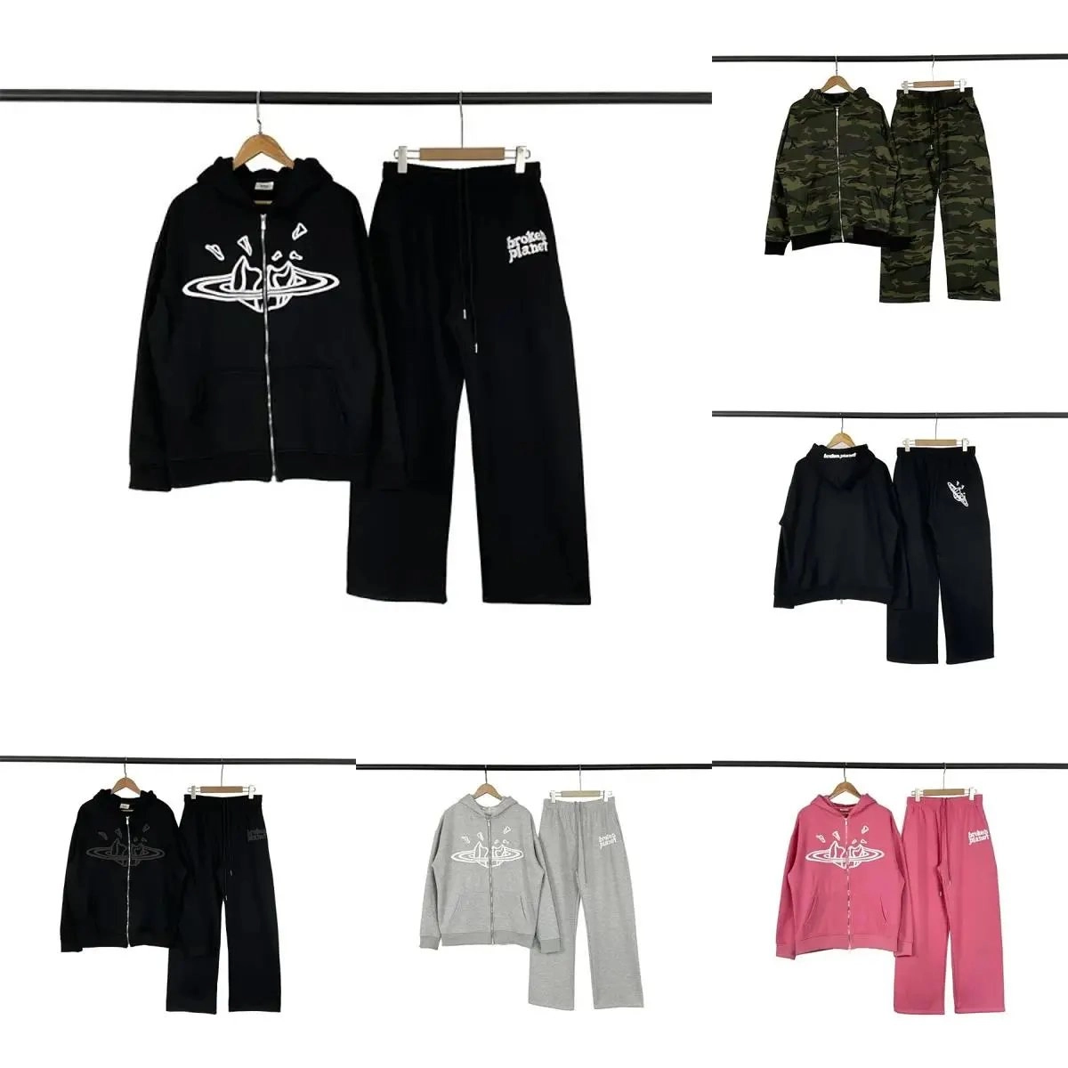 Vivienne Westwood Orb Logo Zip-Up Hoodie and Jogger Set - Black