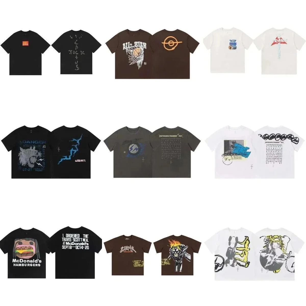 Travis Scott Fragment All-Star Basketball T-Shirt Brown