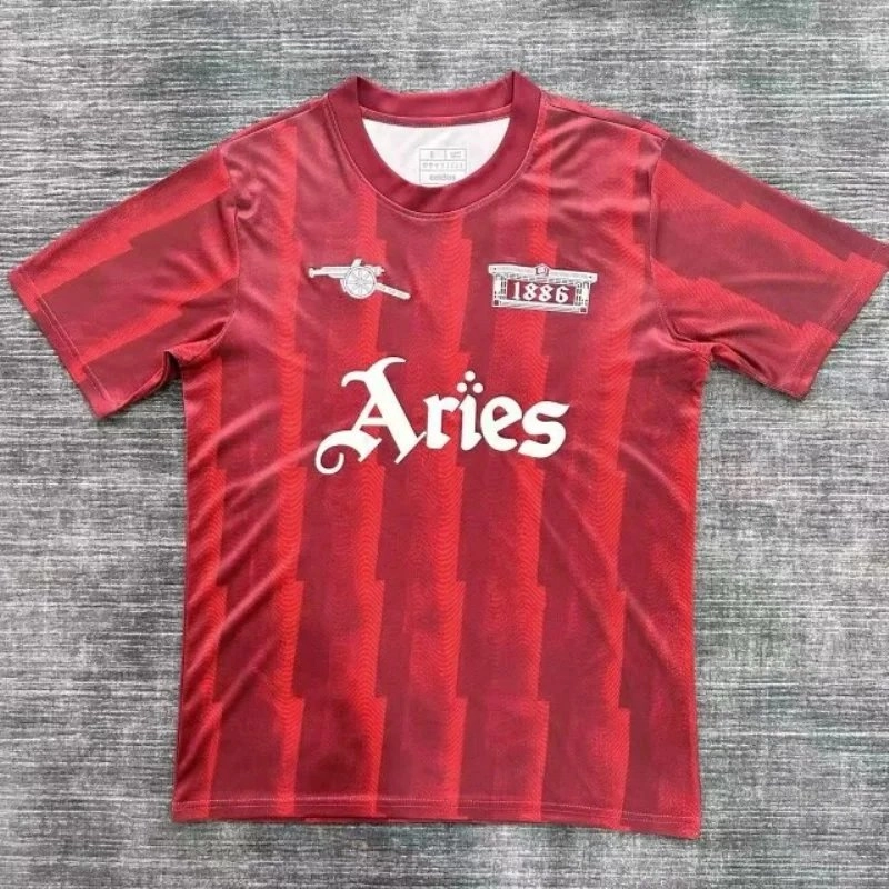 Aries 1886 Red Vertical Stripe Football Jersey