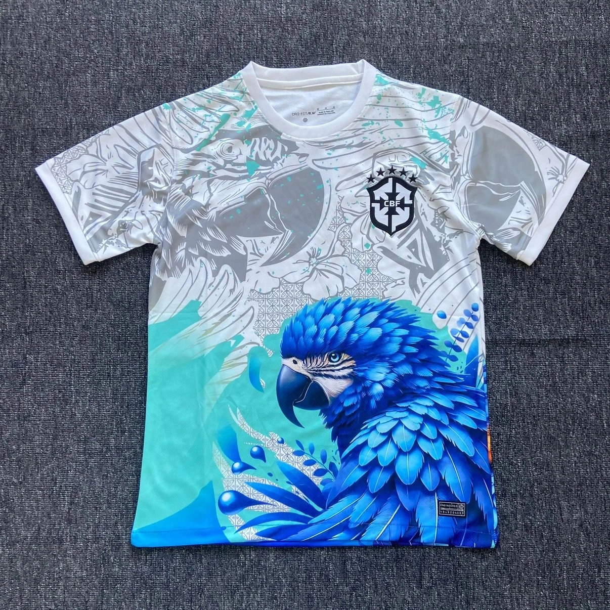Brazil CBF Parrot Graphic Jersey - Blue Turquoise Print