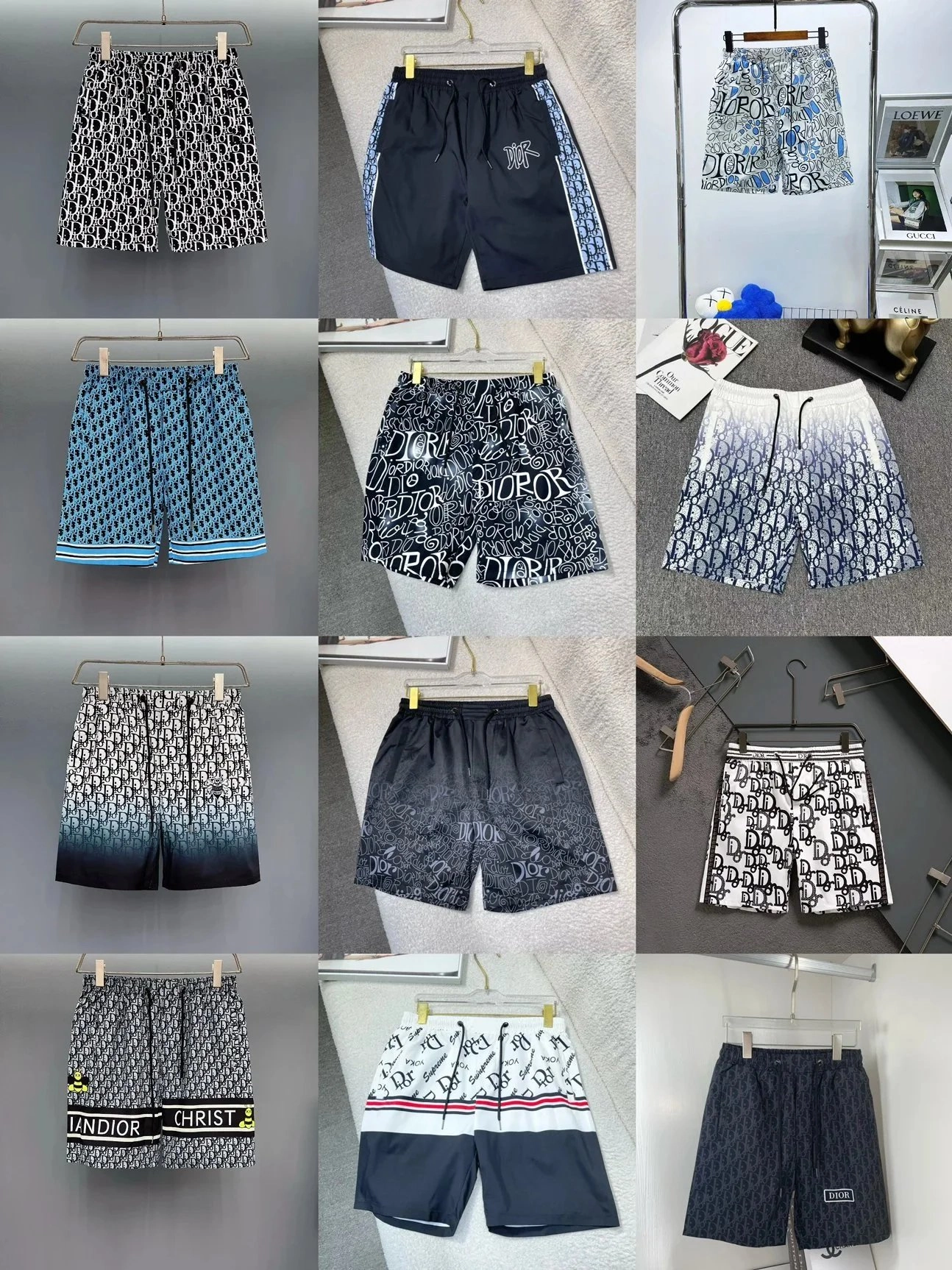 Dior Oblique Print Swim Shorts with Gradient Fade Design