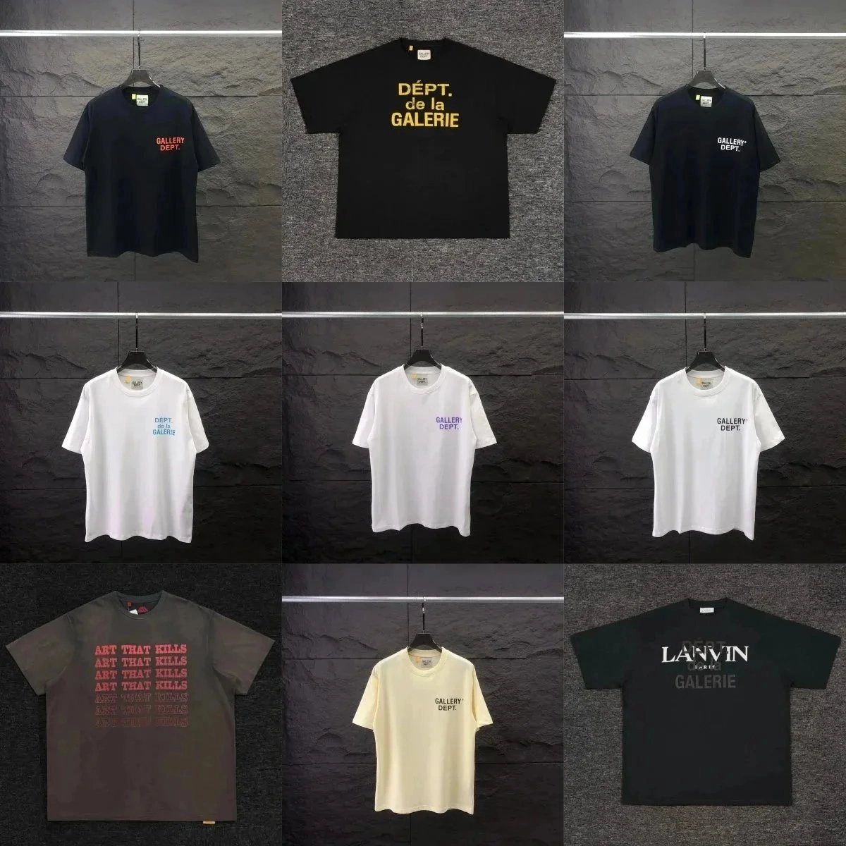 Gallery Dept D&Eacute;PT de la GALERIE Black T-Shirt Bold Typography