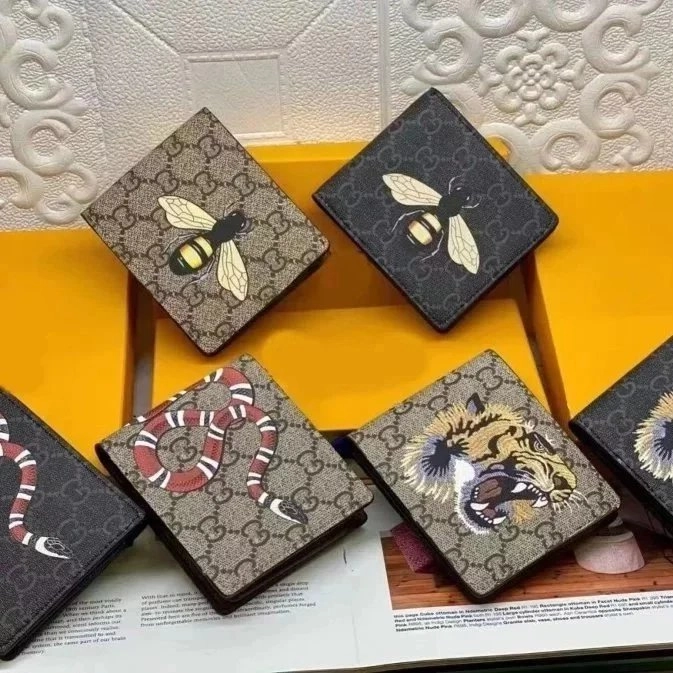 Gucci GG Marmont Bee Embroidered Wallet Brown Monogram
