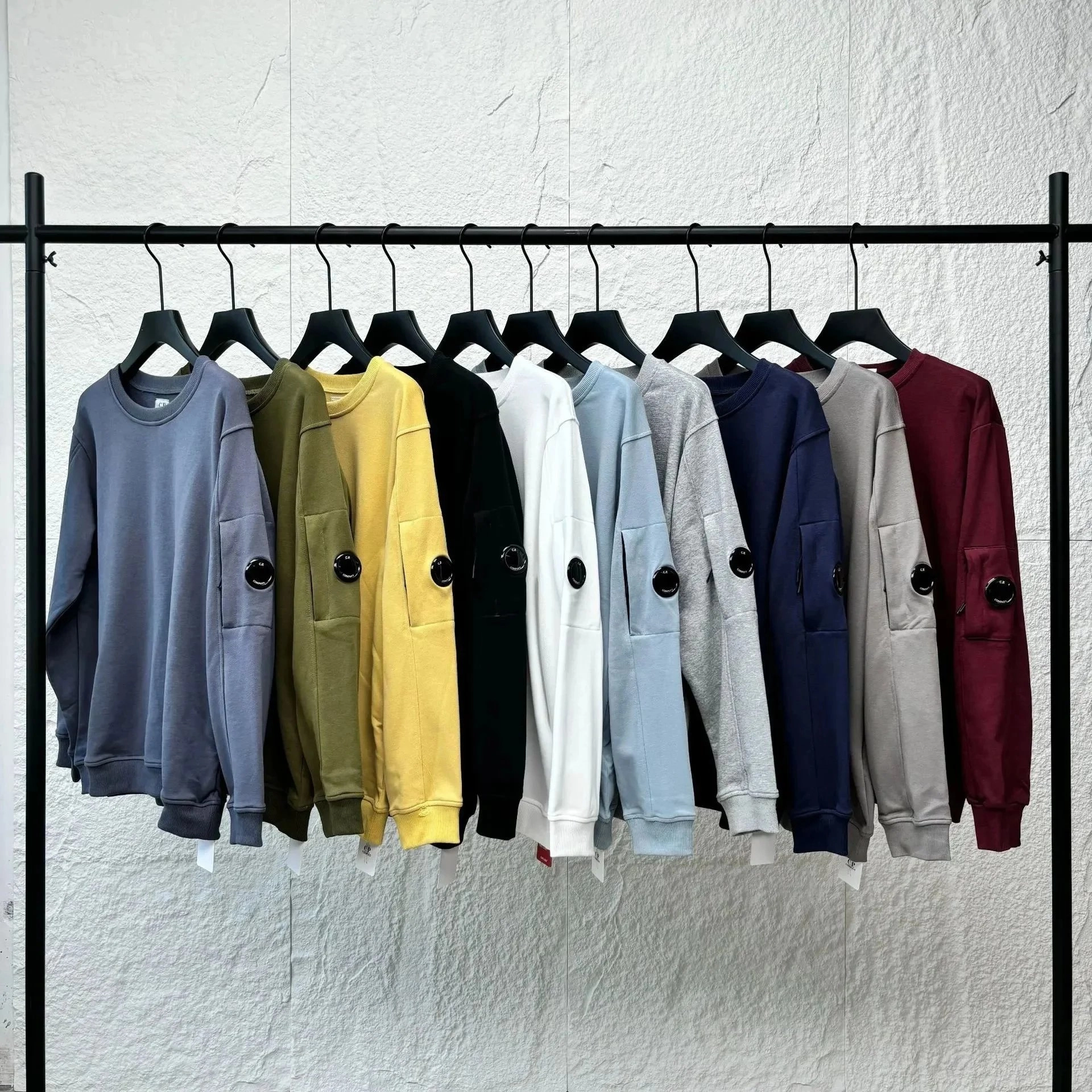 C.P. Company Lens Pocket Sweatshirt in Dusty Blue