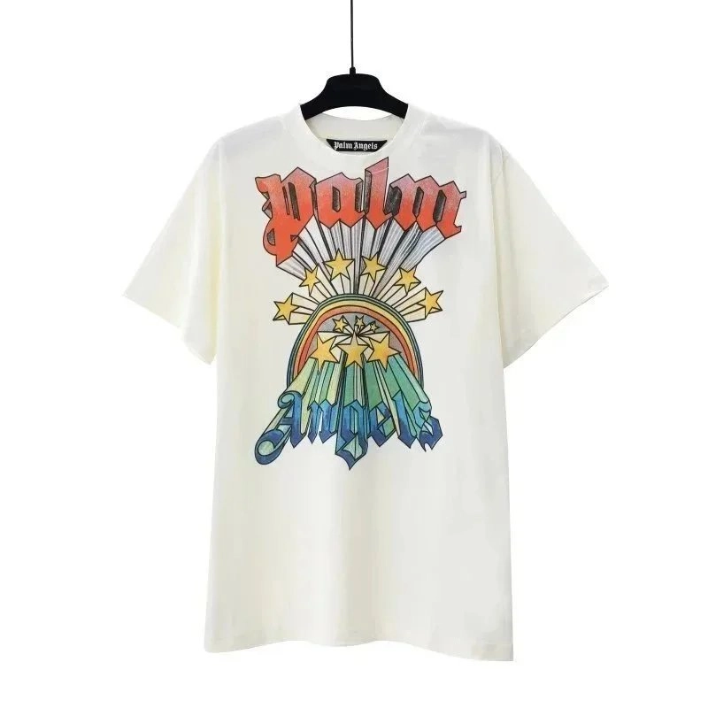 Palm Angels Rainbow Stars Graphic Tee - Off-White