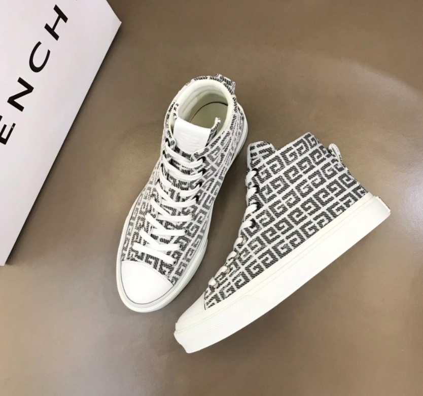 Givenchy High-Top Sneakers with GG Monogram Pattern White Black