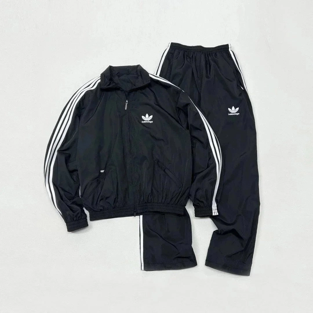 Adidas x Balenciaga Black Track Jacket and Pants Set