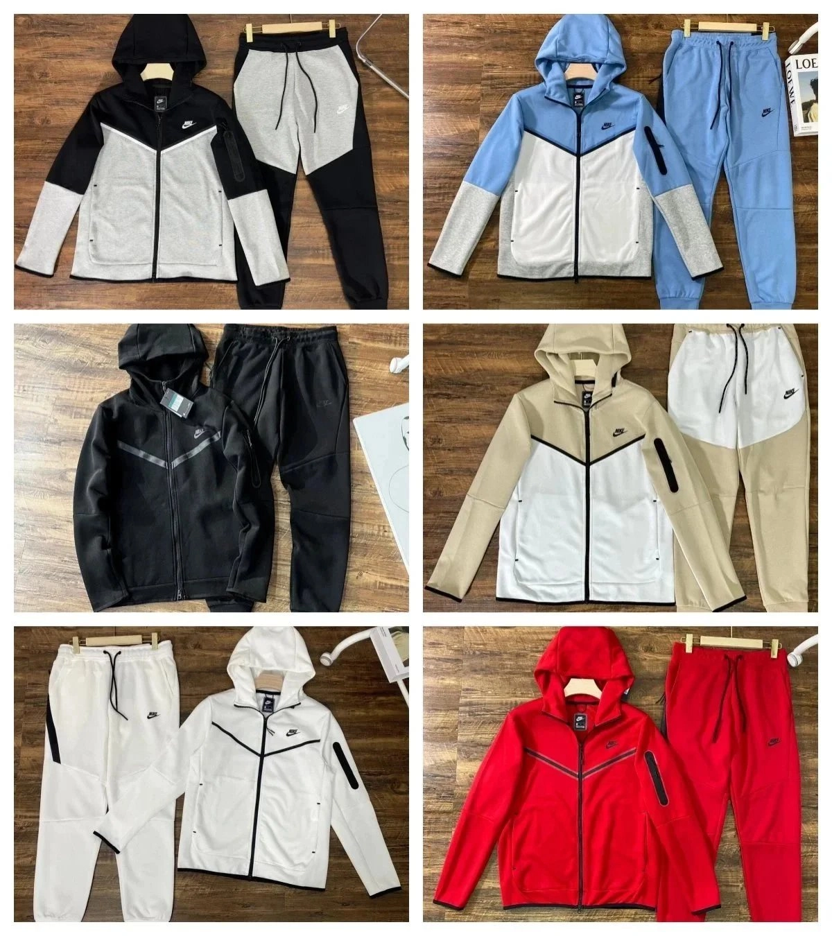 Nike Tech Fleece Windrunner Hoodie and Joggers Set - Black/Gray