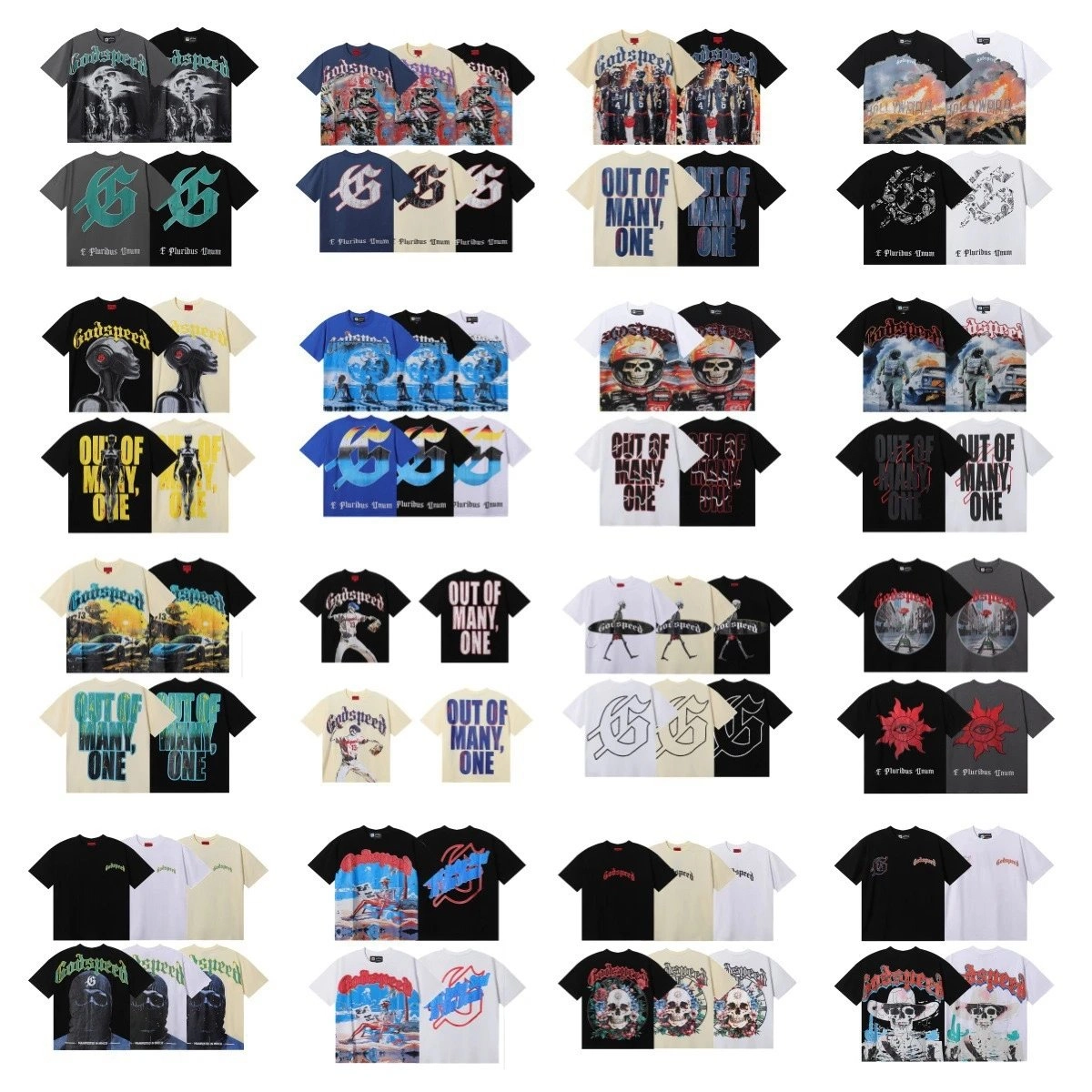 Godspeed Out of Many One Graphic T-Shirt Black Skull Design