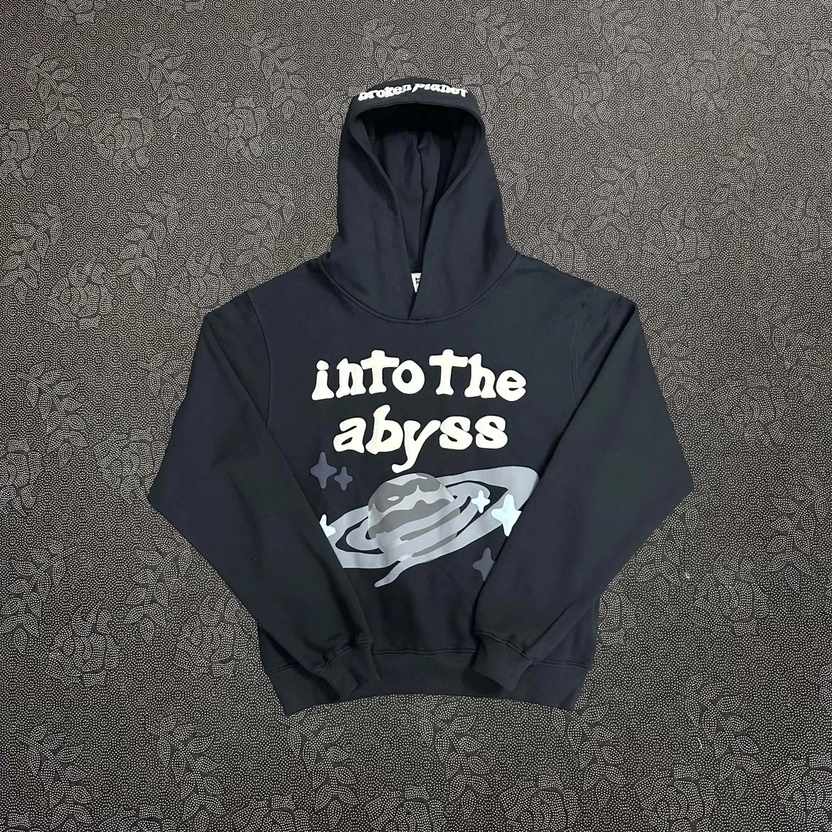 Broken Planet Into The Abyss Hoodie - Black Cosmic Graphic