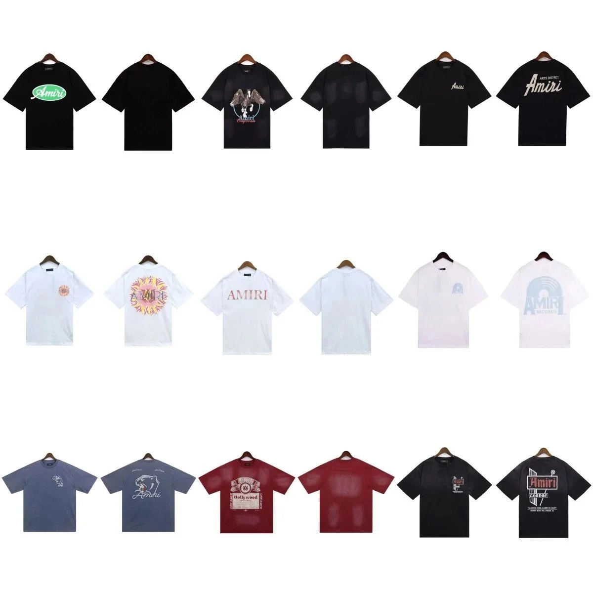 Amiri Eagle Graphic T-Shirt Black Distressed Print