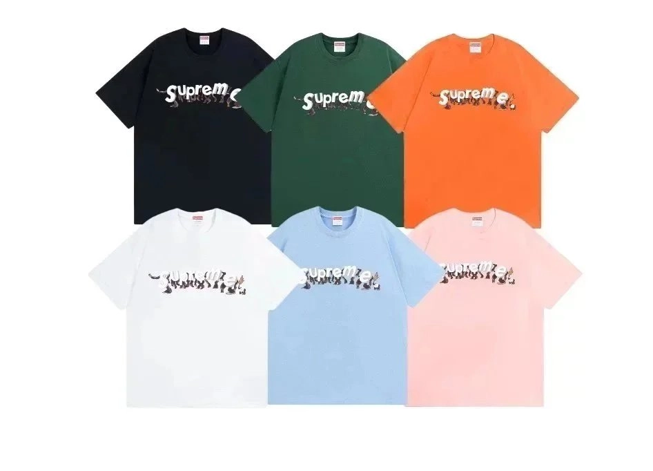 Supreme Logo T-Shirt with Animal Print Graphic