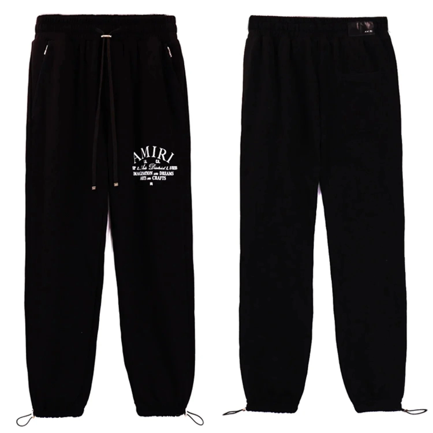 AMIRI Black Embroidered Logo Jogger Pants with Drawstring Cuffs
