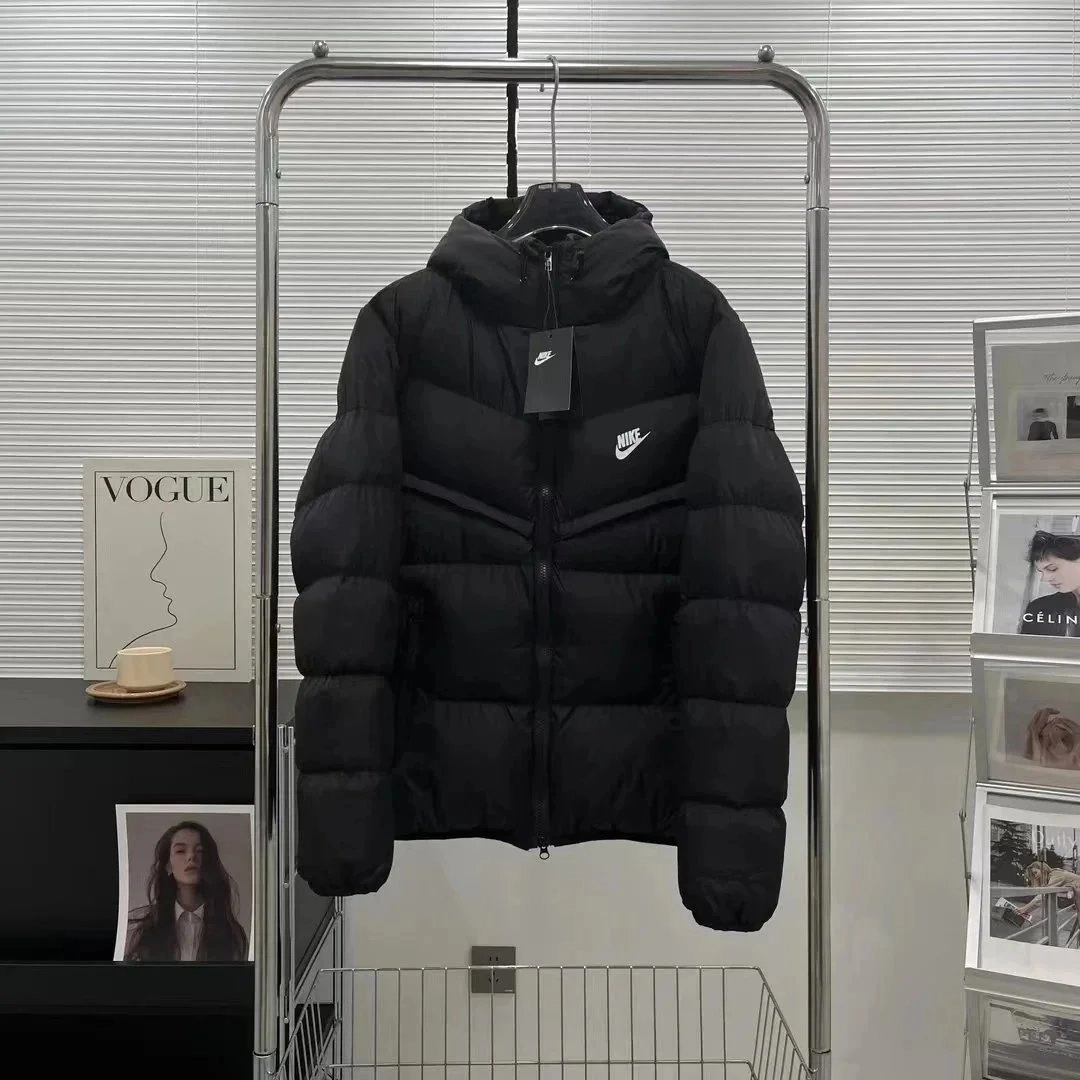 Nike Sportswear Puffer Jacket Black Hooded Quilted Design