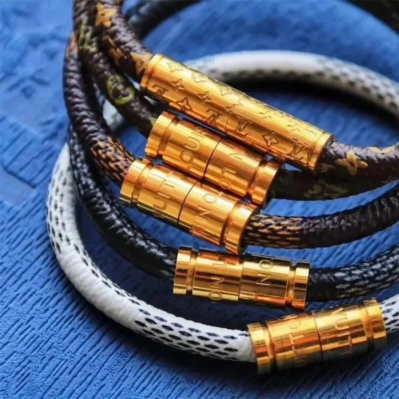 Louis Vuitton Monogram Canvas Rope Bracelet with Gold-Plated Locks