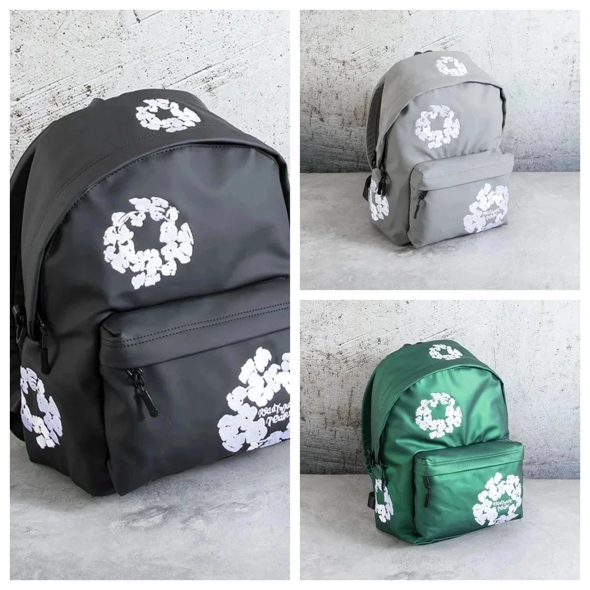 Raiding Tears Floral Wreath Backpack - Black/Grey/Green Nylon