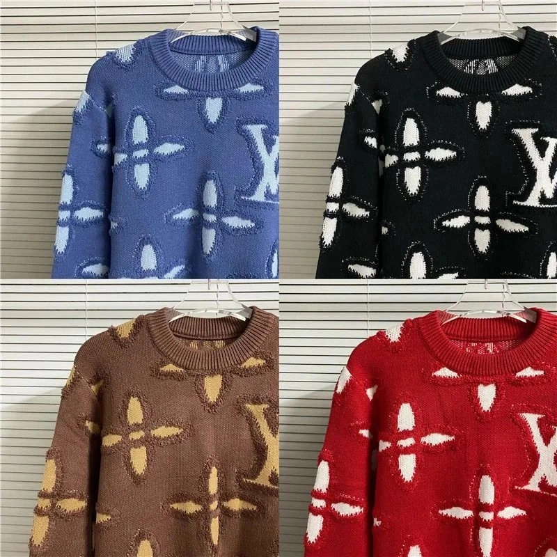Louis Vuitton Monogram Knit Sweater - Blue Cross Pattern