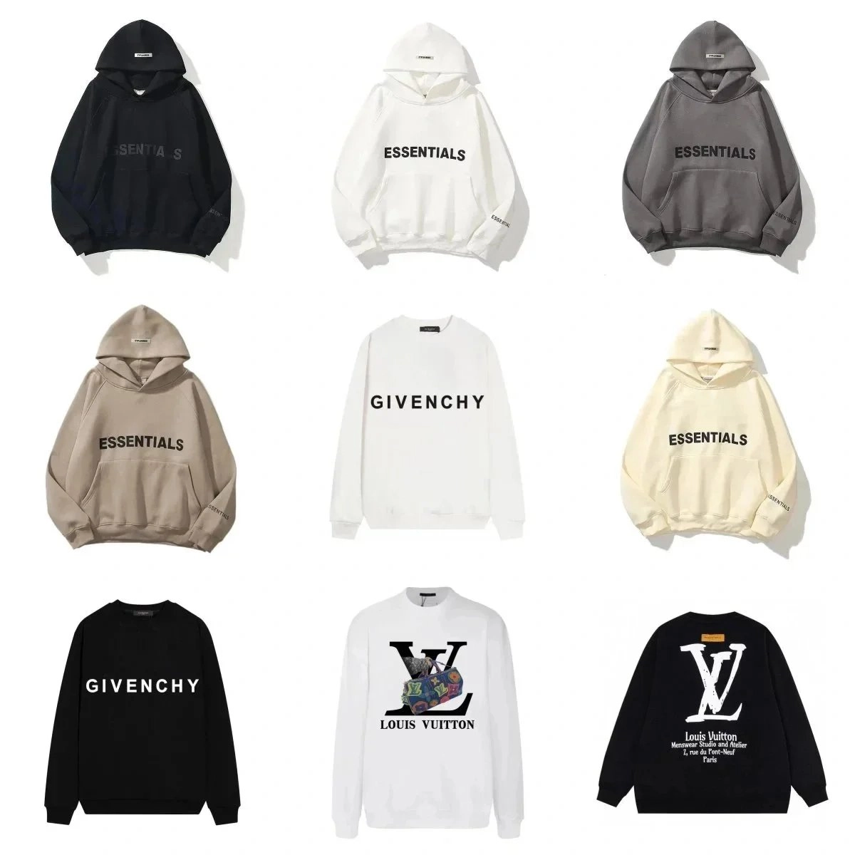 Louis Vuitton Monogram LV Logo Hoodie White with Printed Bag Graphic