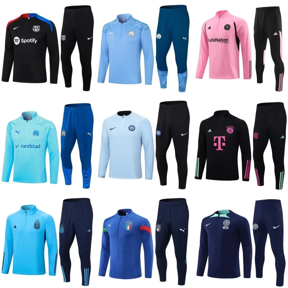 FC Barcelona 2023-24 Training Top and Pants Set - Black/Red/Blue