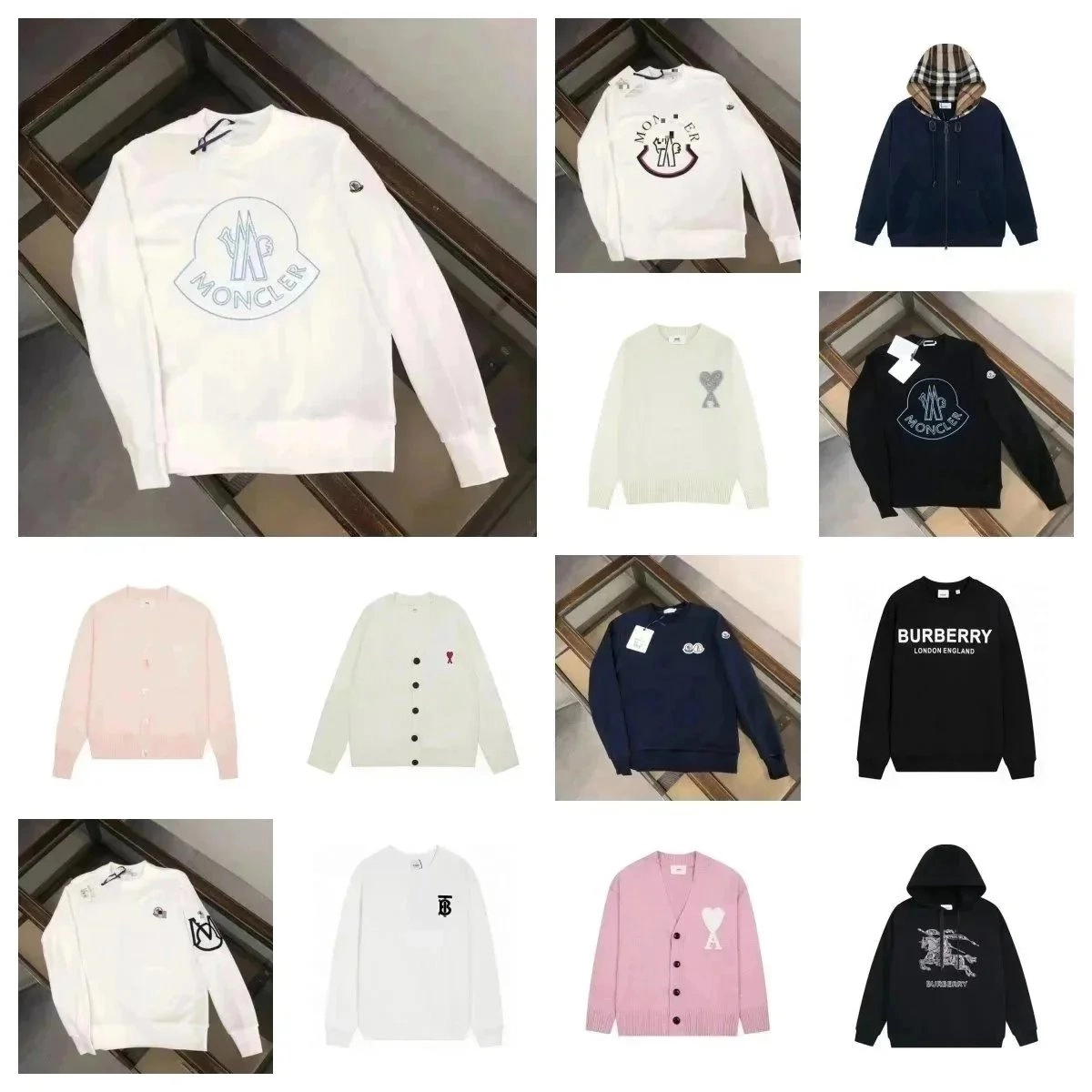 Moncler White Crewneck Sweater with Embroidered Logo