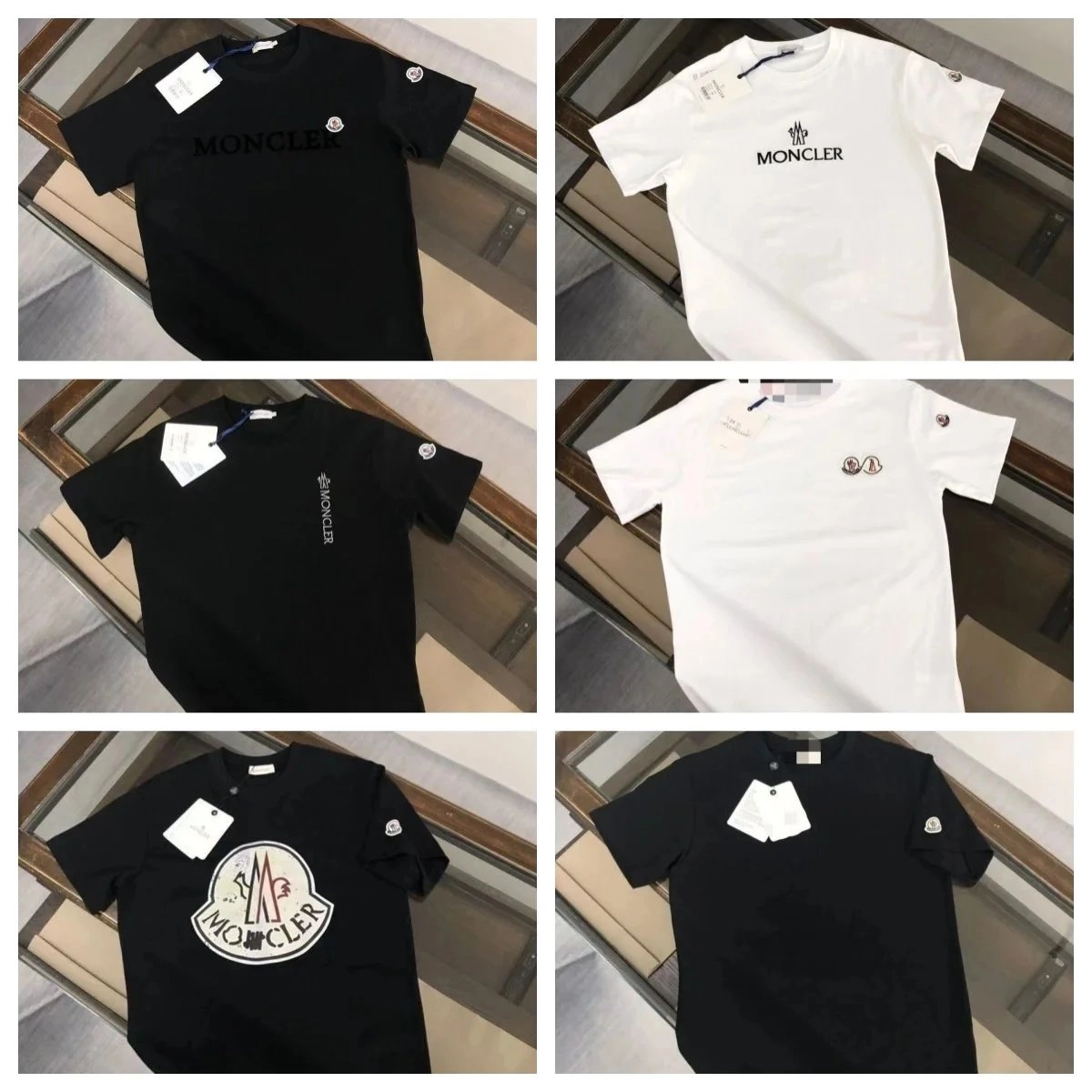 Moncler Classic Logo T-Shirt Black White Embroidered Patch
