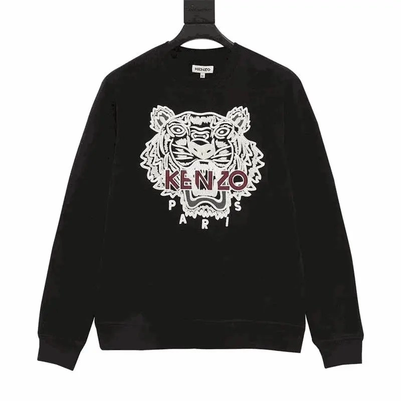 Kenzo Tiger Embroidered Black Crewneck Sweater