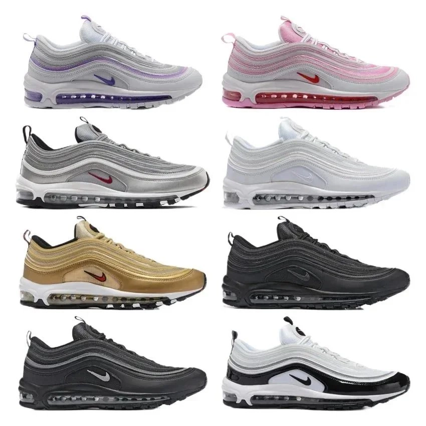 Nike Air Max 97 Silver Purple Reflective Upper Visible Air Sole