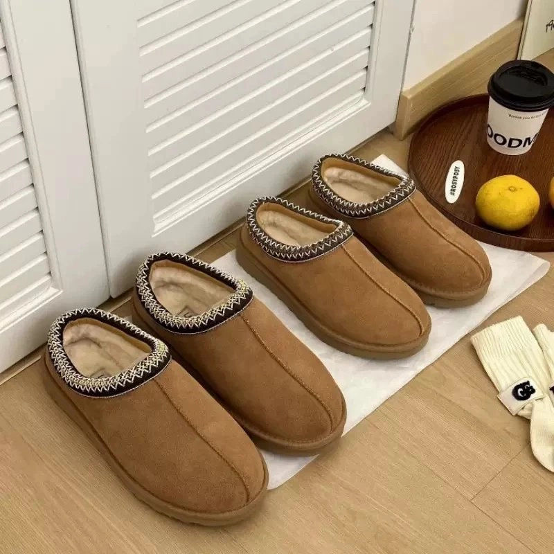 UGG Classic Mini Moccasin Slipper - Tan with Tribal Trim