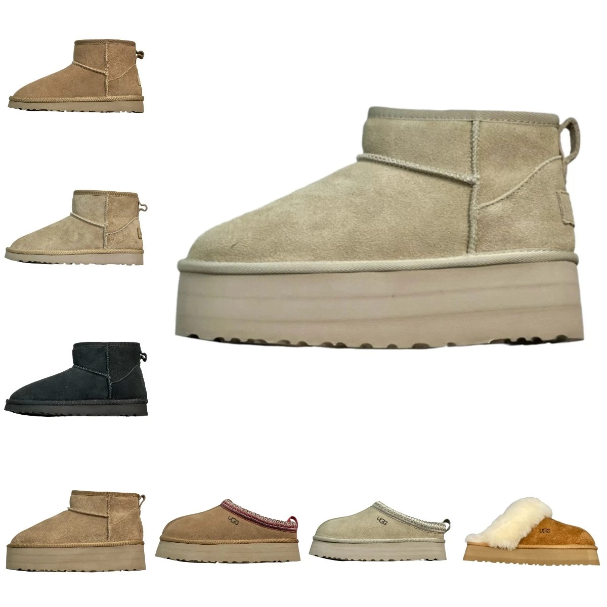 UGG Classic Mini Platform Boot - Light Beige Suede