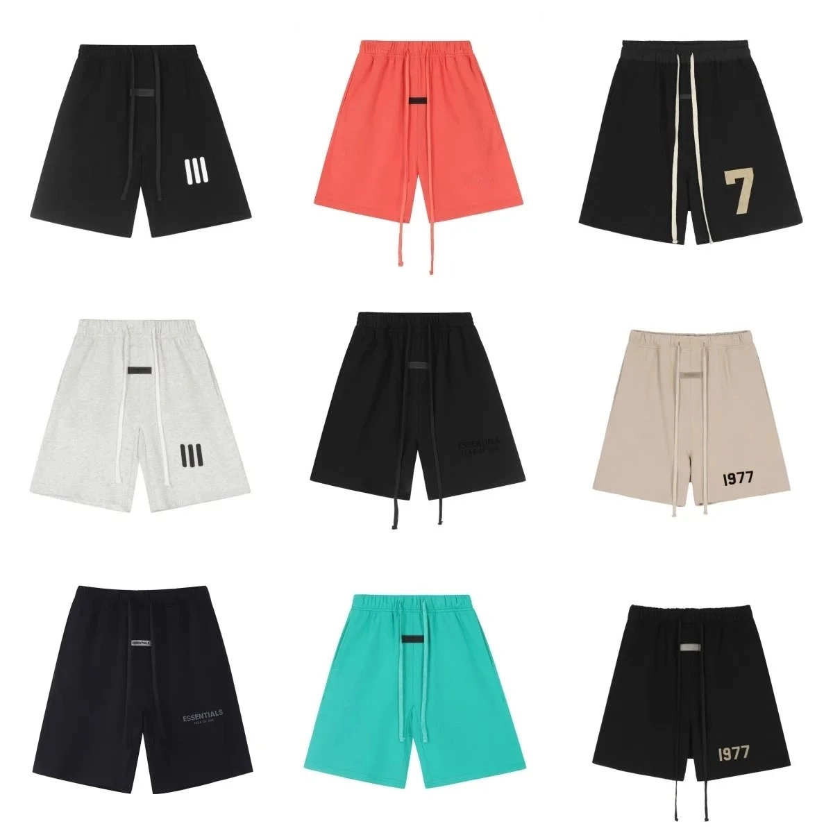 Fear of God Essentials Logo Shorts - Black with Triple Stripe