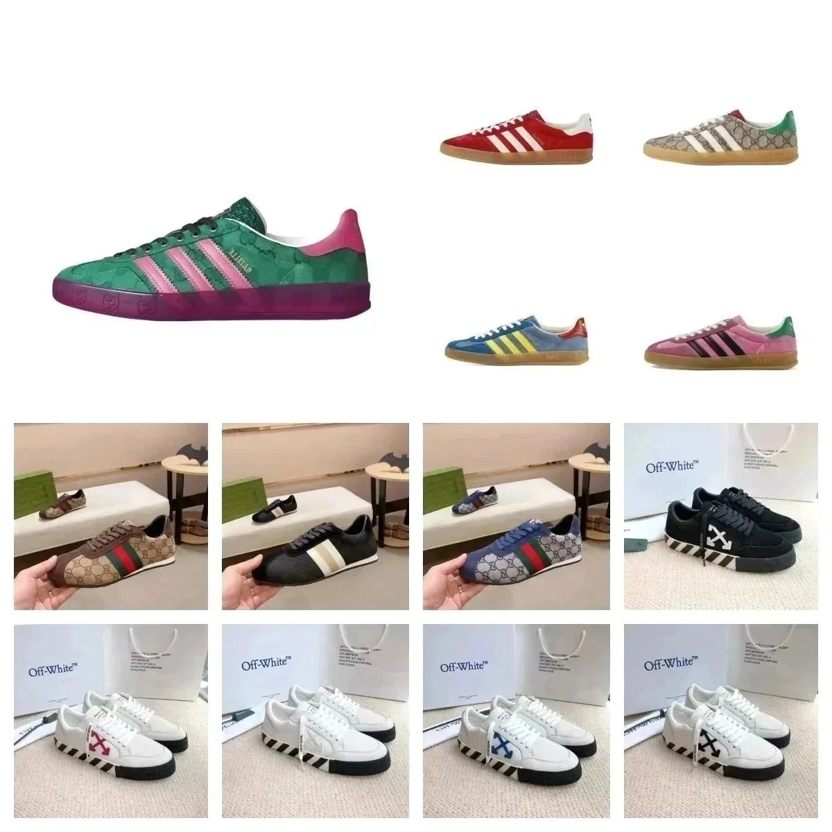 Adidas Gazelle x Gucci Green Pink Snake Print Collaboration Sneaker