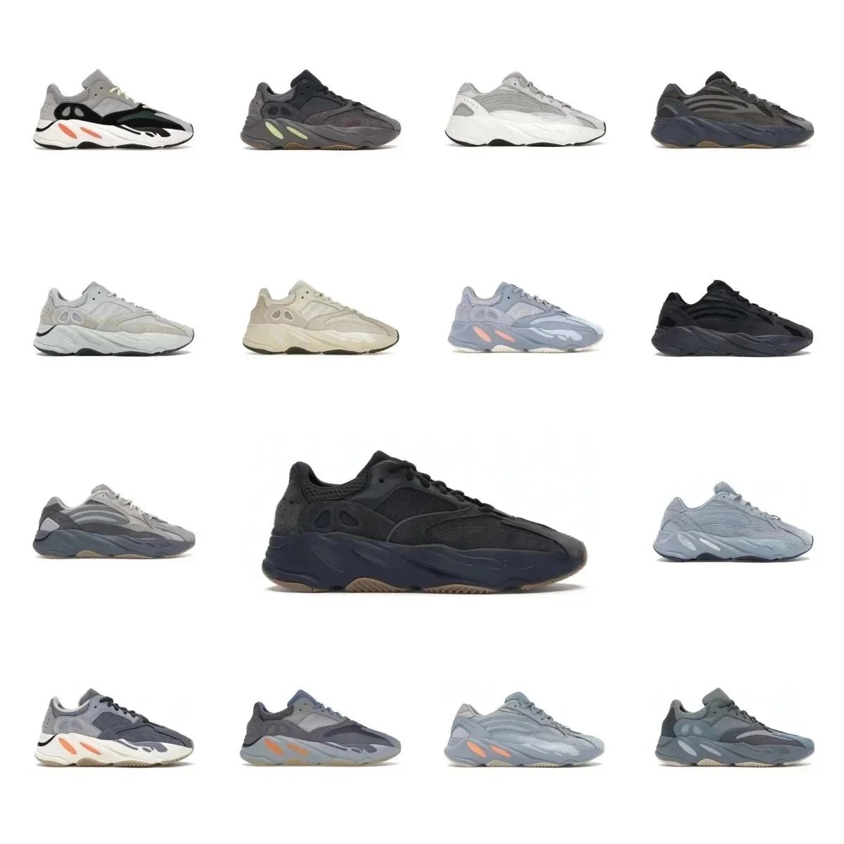 Adidas Yeezy 700 MNVN 'Static' Dark Grey Black Mesh Sneaker
