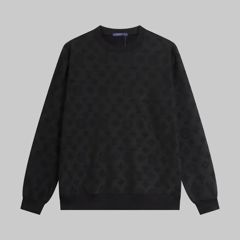 Louis Vuitton Monogram Jacquard Black Crewneck Sweater