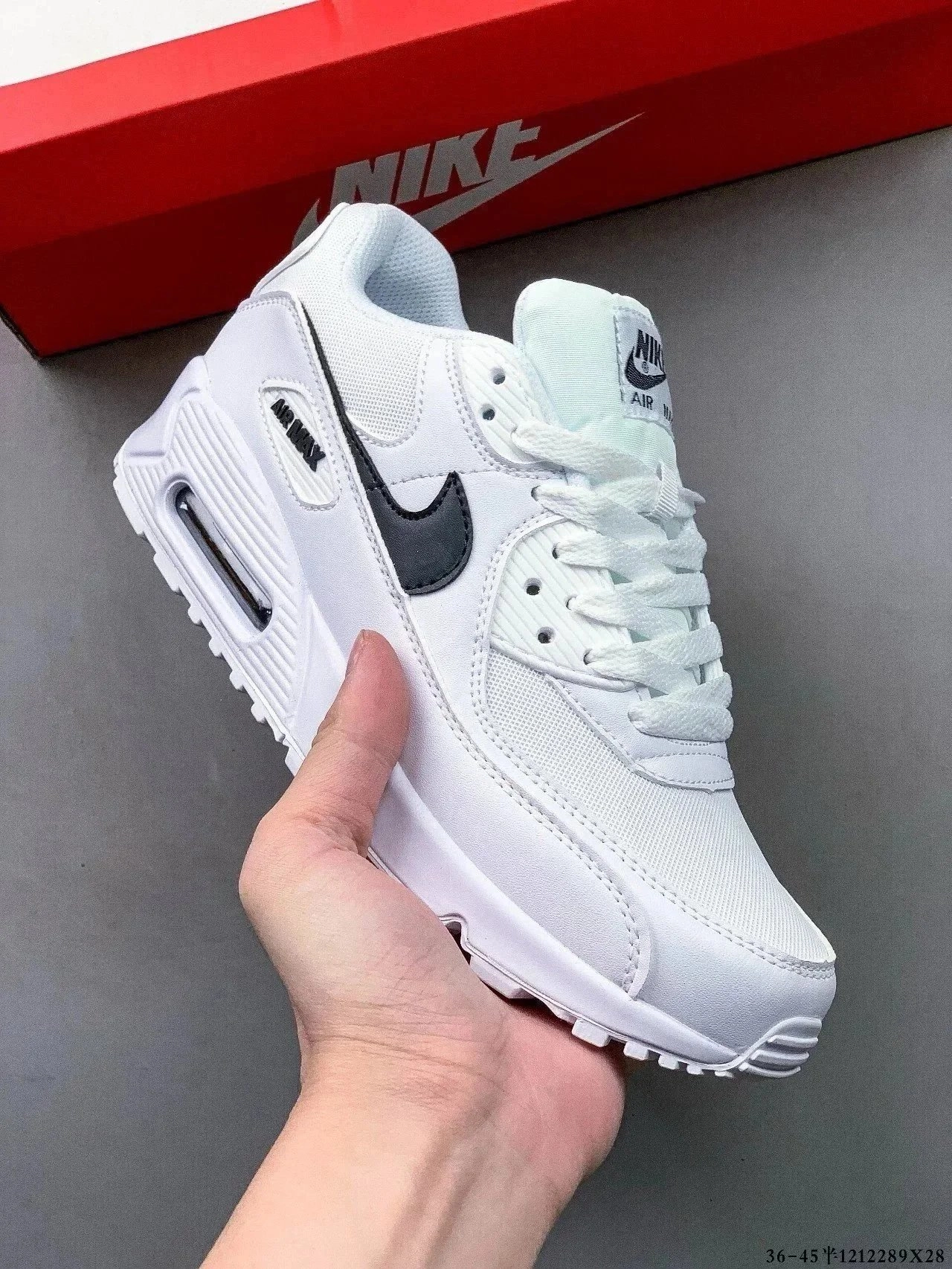 Nike Air Max 90 White Black Mesh Sneaker with Visible Air Unit